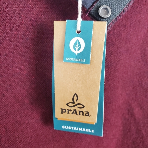 NWT Prana Womens Small Burgundy Mulled Wine Heather Brandie Sweater Pullover - Picture 6 of 9